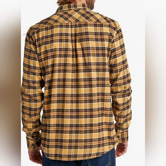 PLAID FALL/WINTER THE NORMAL BRAND CLASSIC GINGHAM BUTTON UP GOLD FLANNEL/ OVERS - Picture 14 of 15